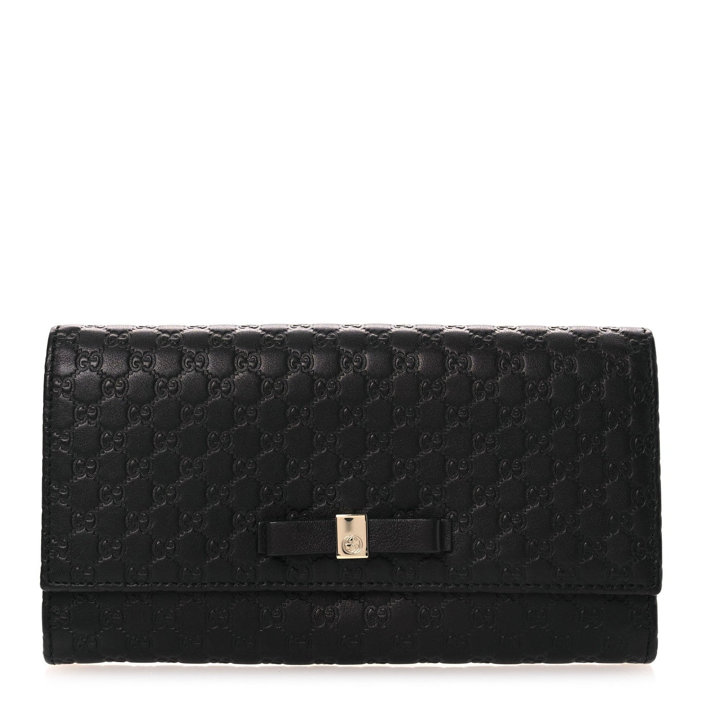 Microguccissima Bow Continental Wallet Black