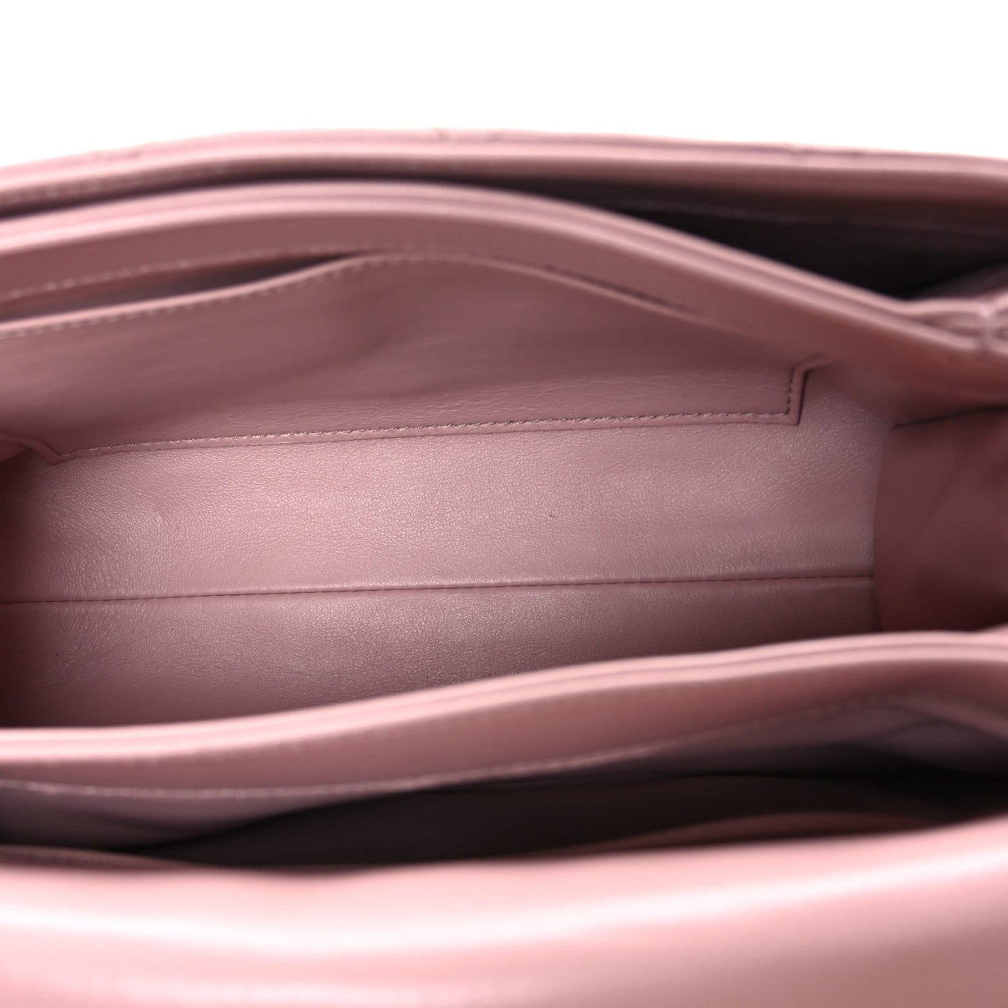 Lambskin Quilted Medium Color Match Flap Light Pink