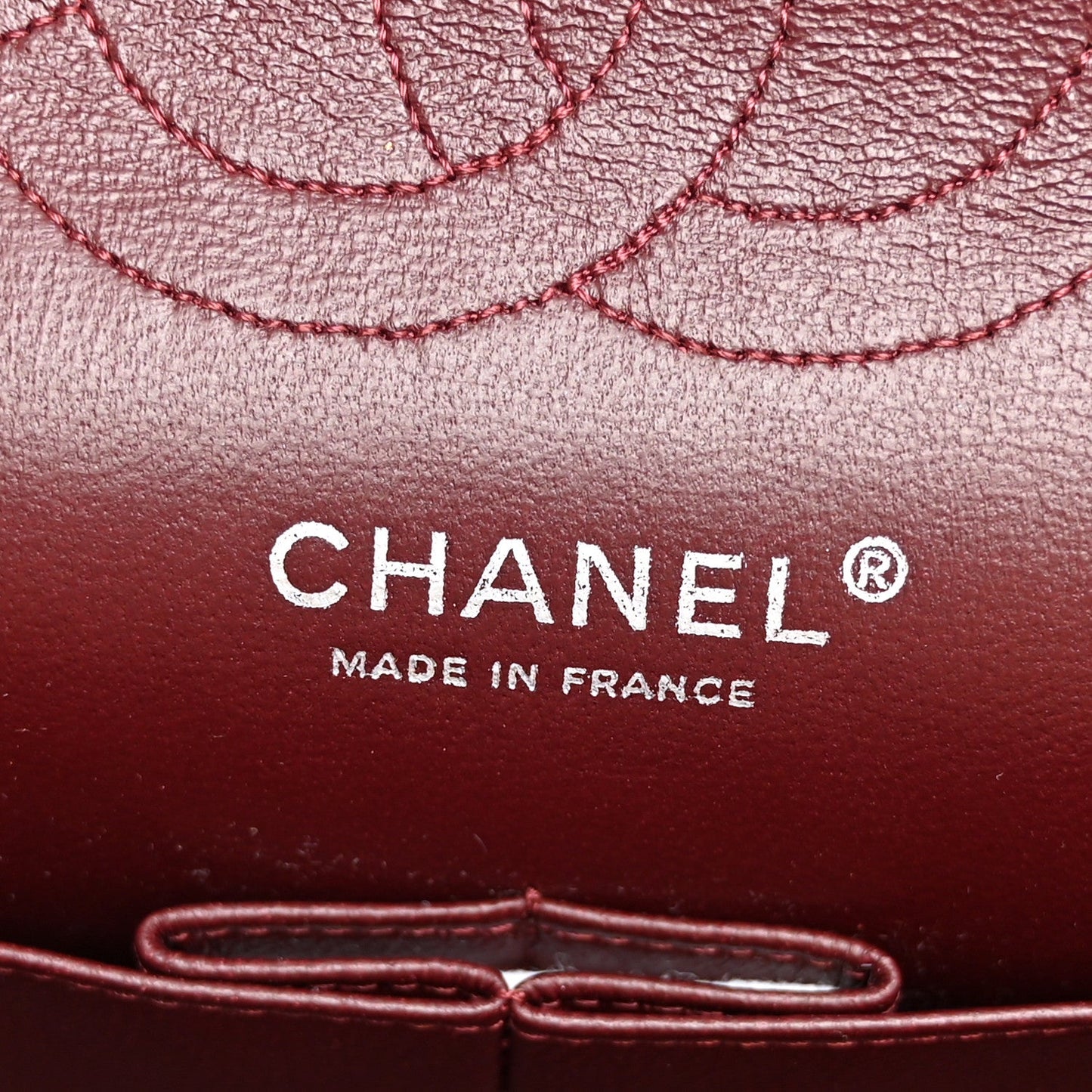 Lambskin Quilted Medium Double Flap Burgundy