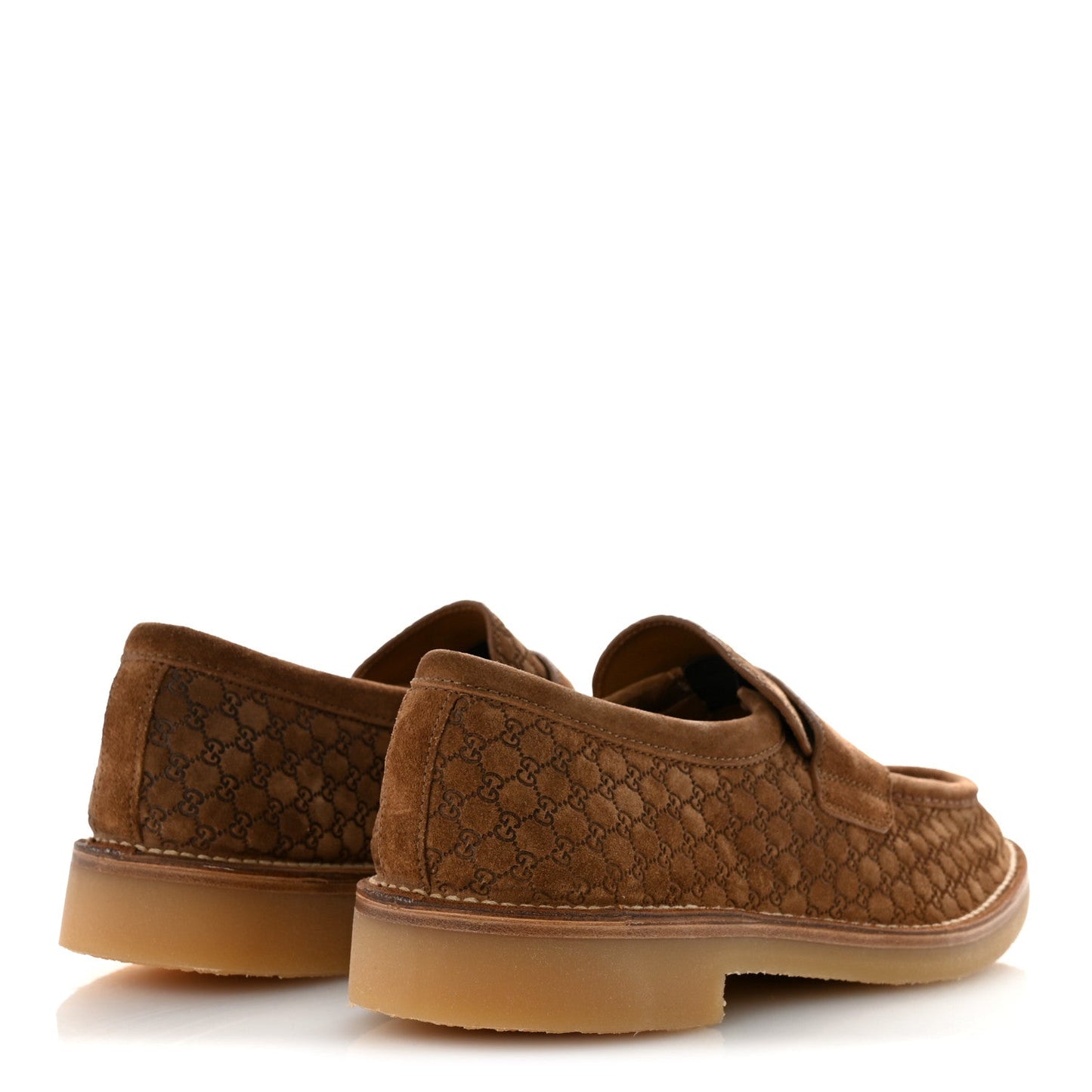 Luxury Suede Microguccissima Mens Loafers 9.5 Nocciola