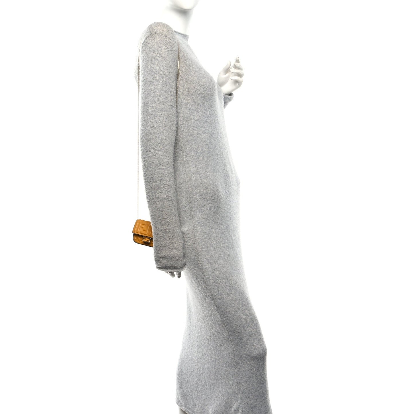 Nappa Matisse FF Embossed Nano Baguette Charm Zucca