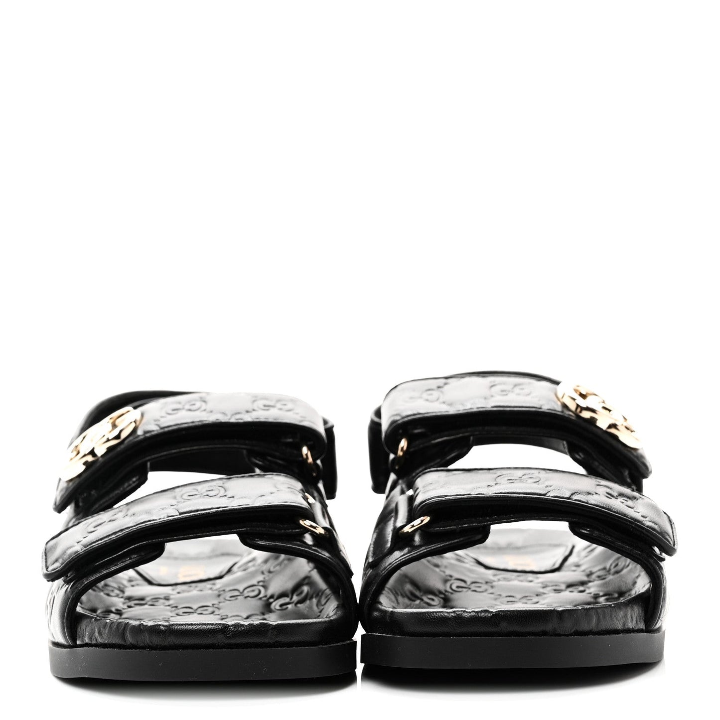 Guccissima GG Embossed Womens Sandals 35 Black