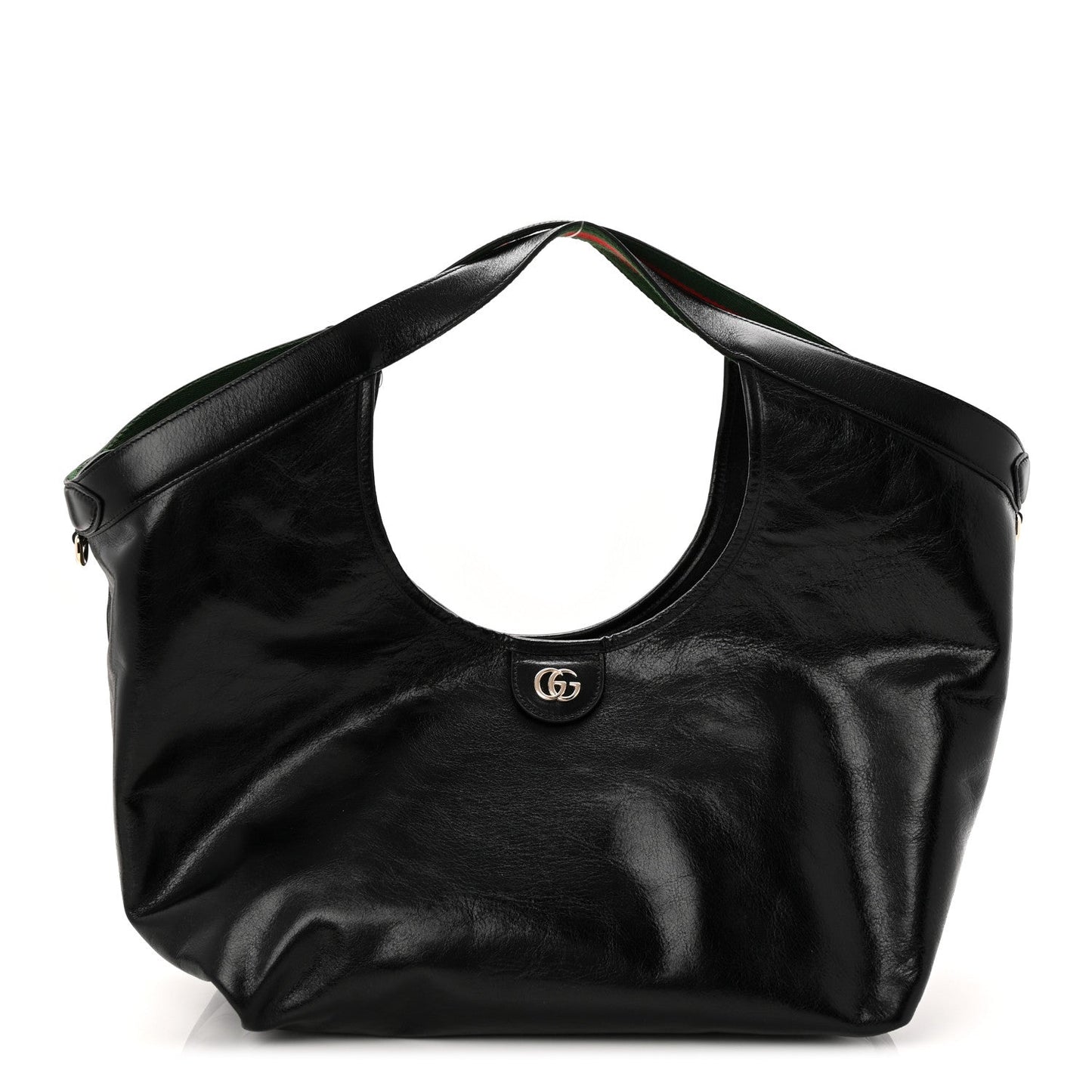Soft Glossy Calfskin Large Giglio Tote Black
