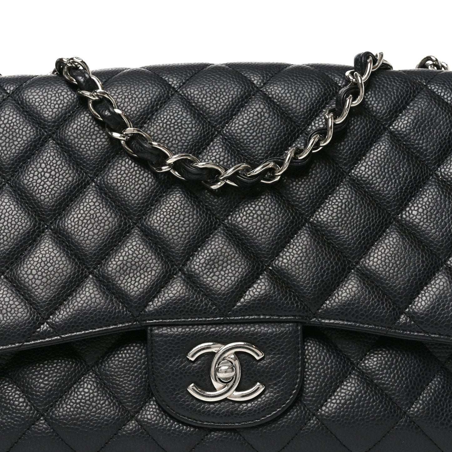 Caviar Quilted Jumbo Single Flap Black