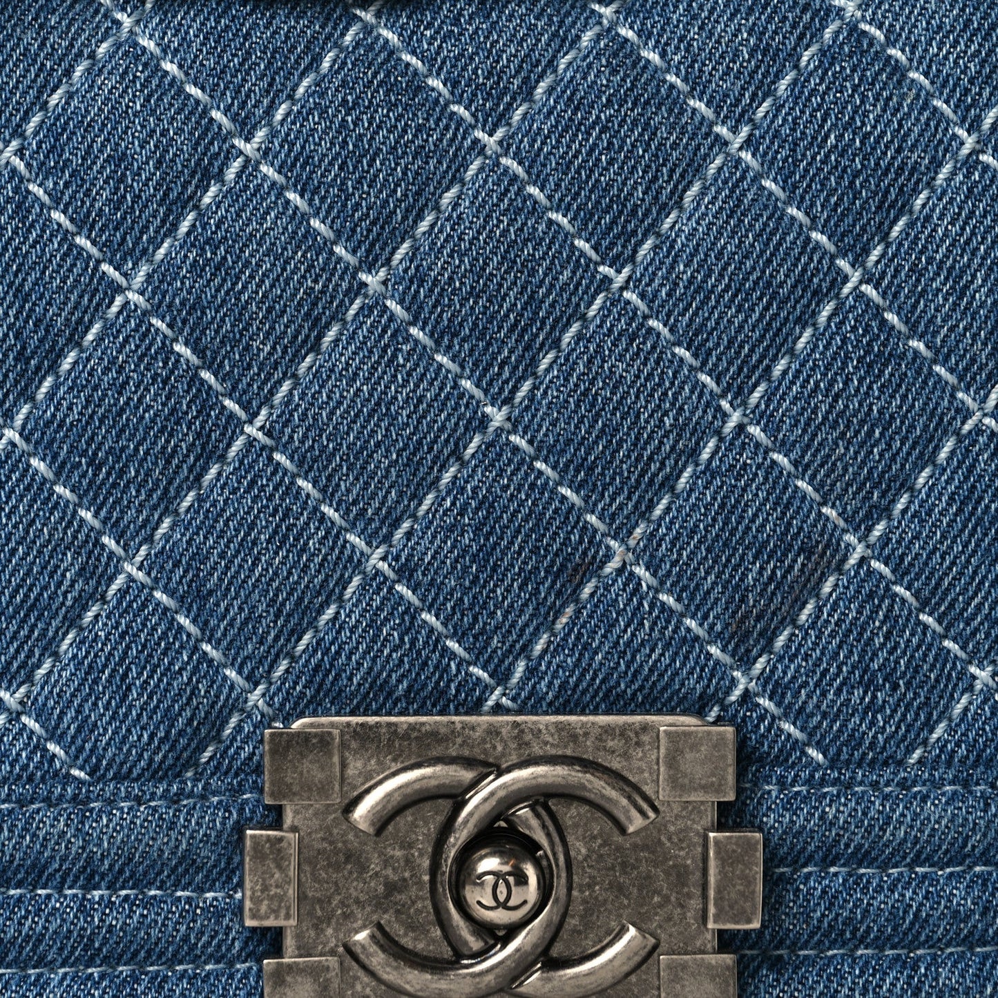 Denim Quilted Small Boy Flap Blue