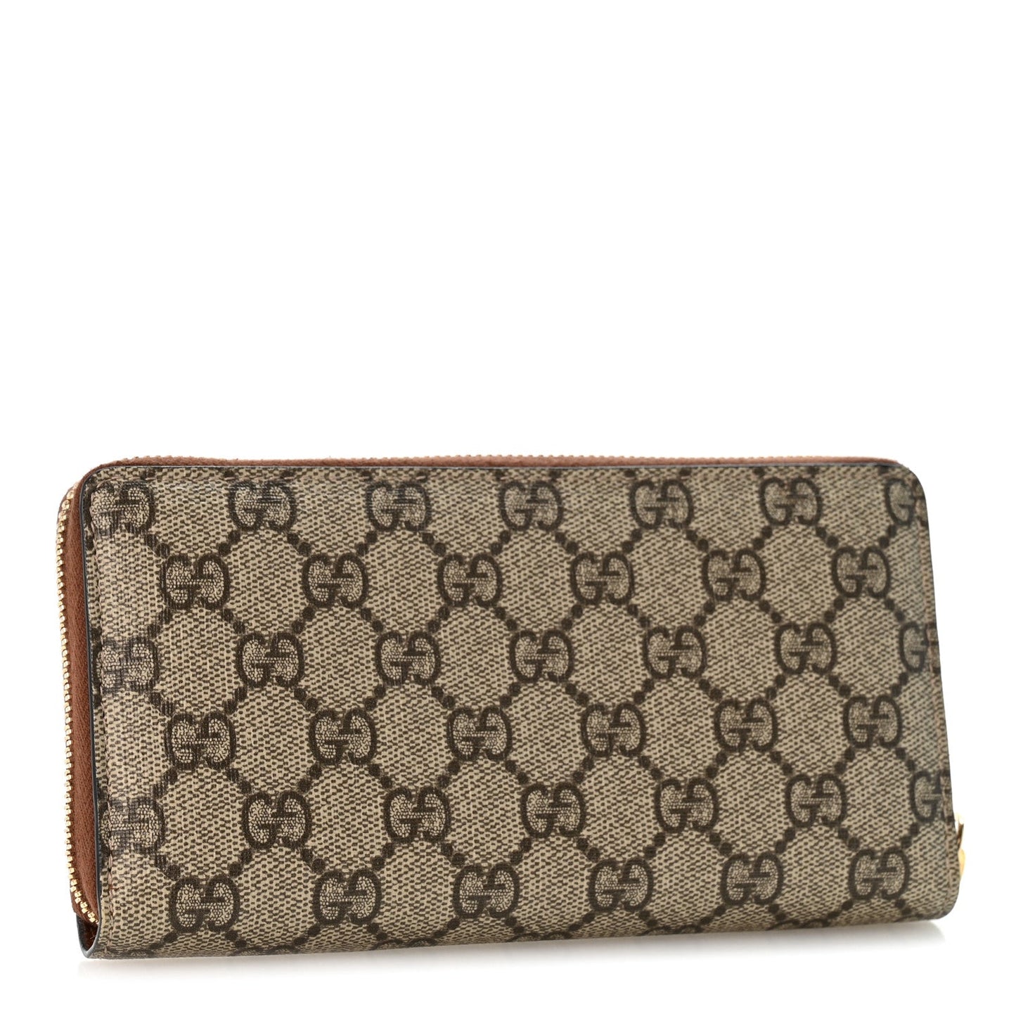 GG Supreme Monogram Cuoio Toscano Zip Around Wallet Beige Ebony Cuir