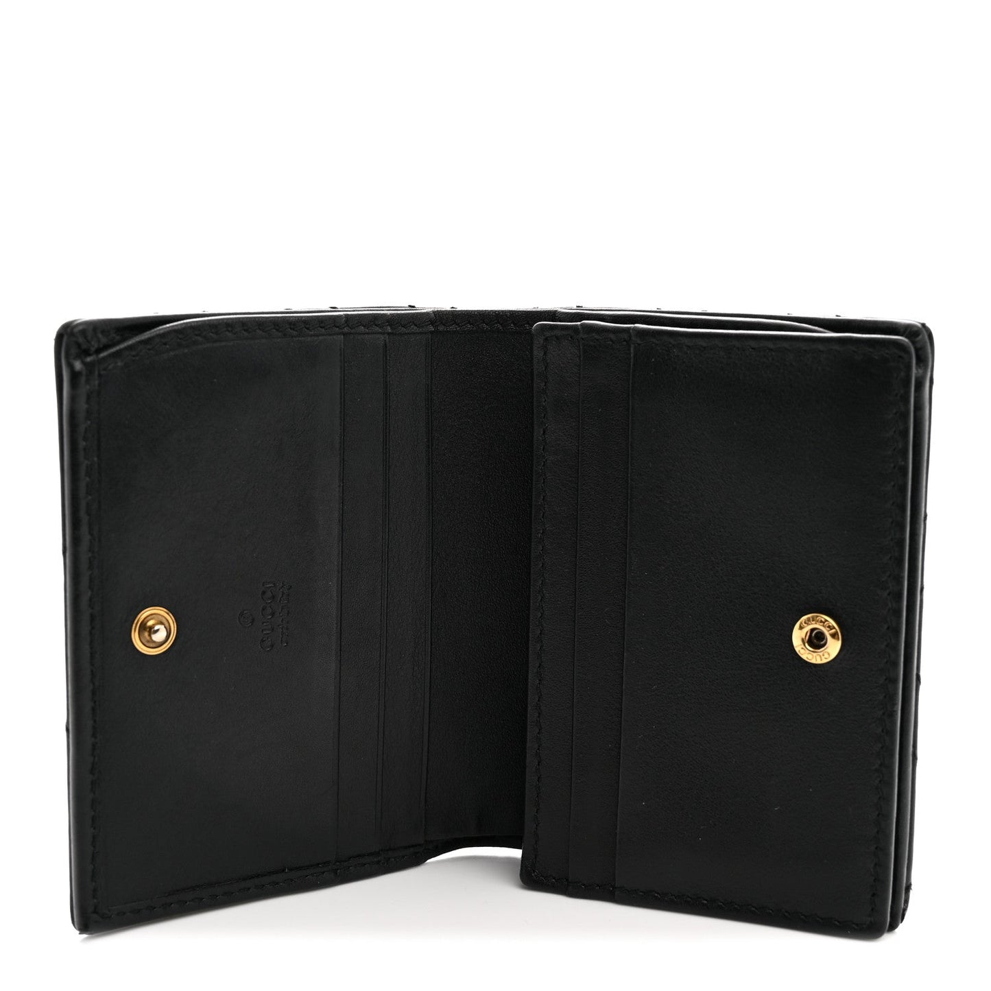 Calfskin Matelasse GG Marmont Card Case Wallet Black