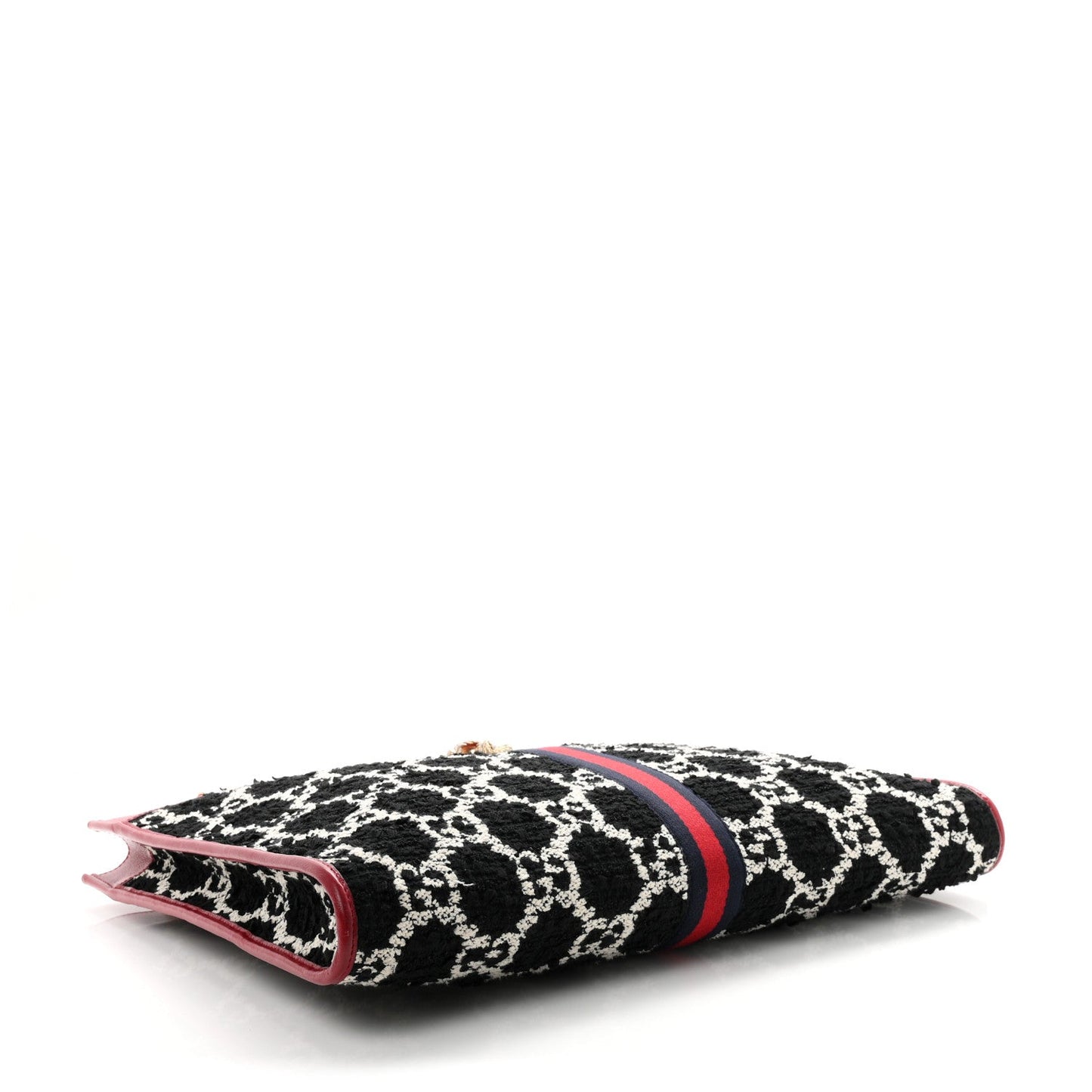 Tweed GG Monogram Large Rajah Chain Tote Romantic Cherry Black White
