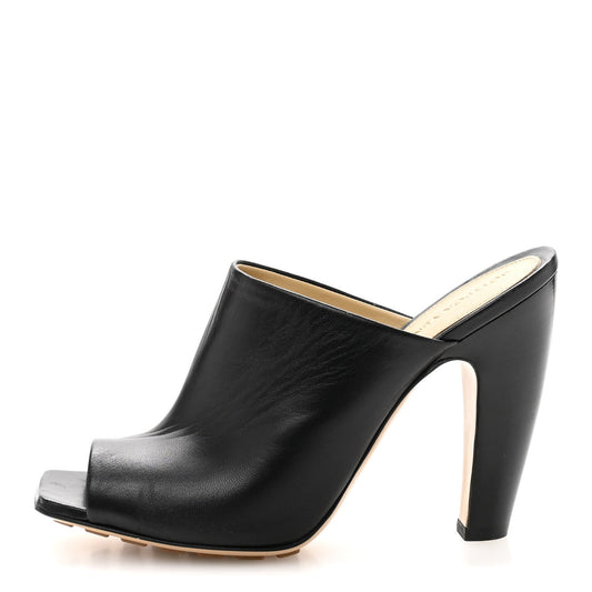 Lambskin Stretch Canalazzo Sandals 37.5 Black