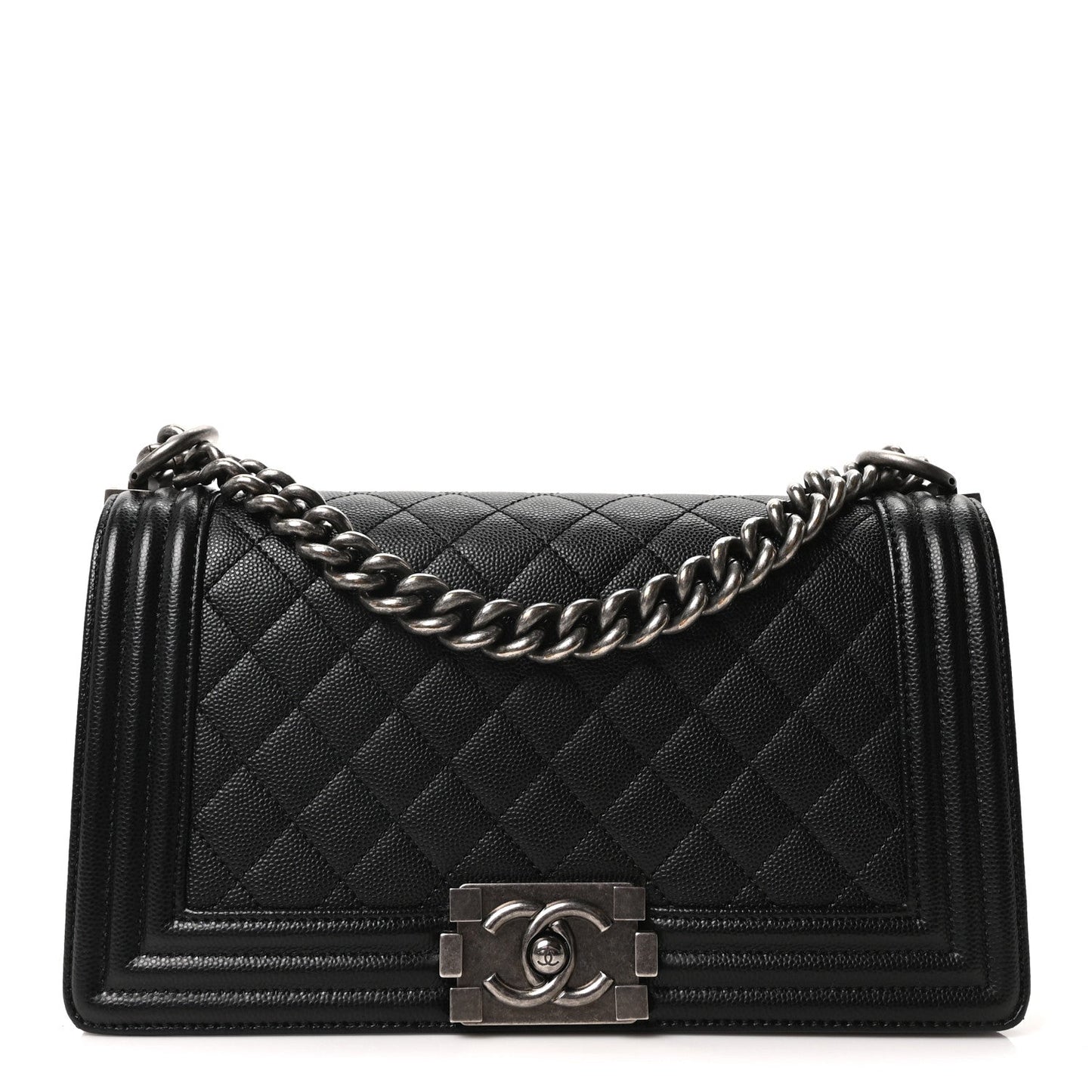 Caviar Quilted Medium Boy Flap Black