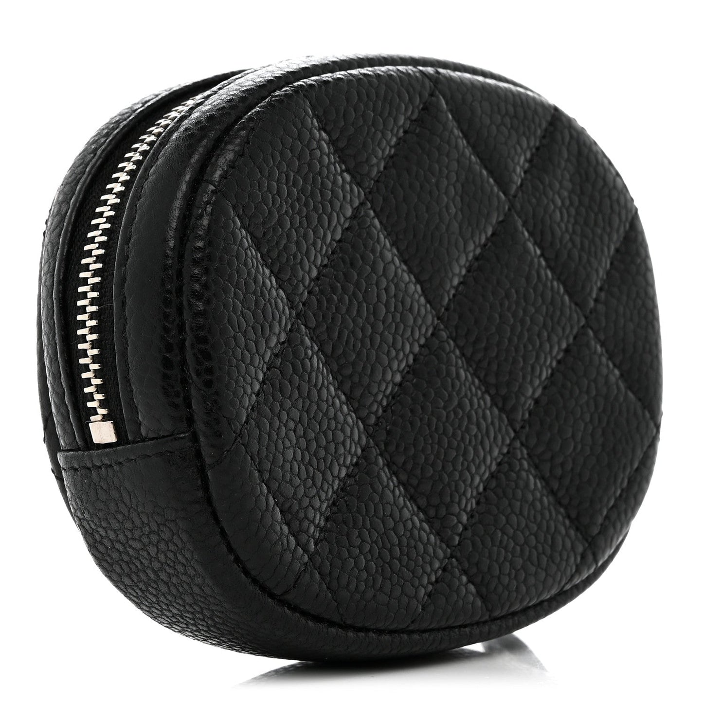 Caviar Quilted Zip Around Classic Coin Purse Black
