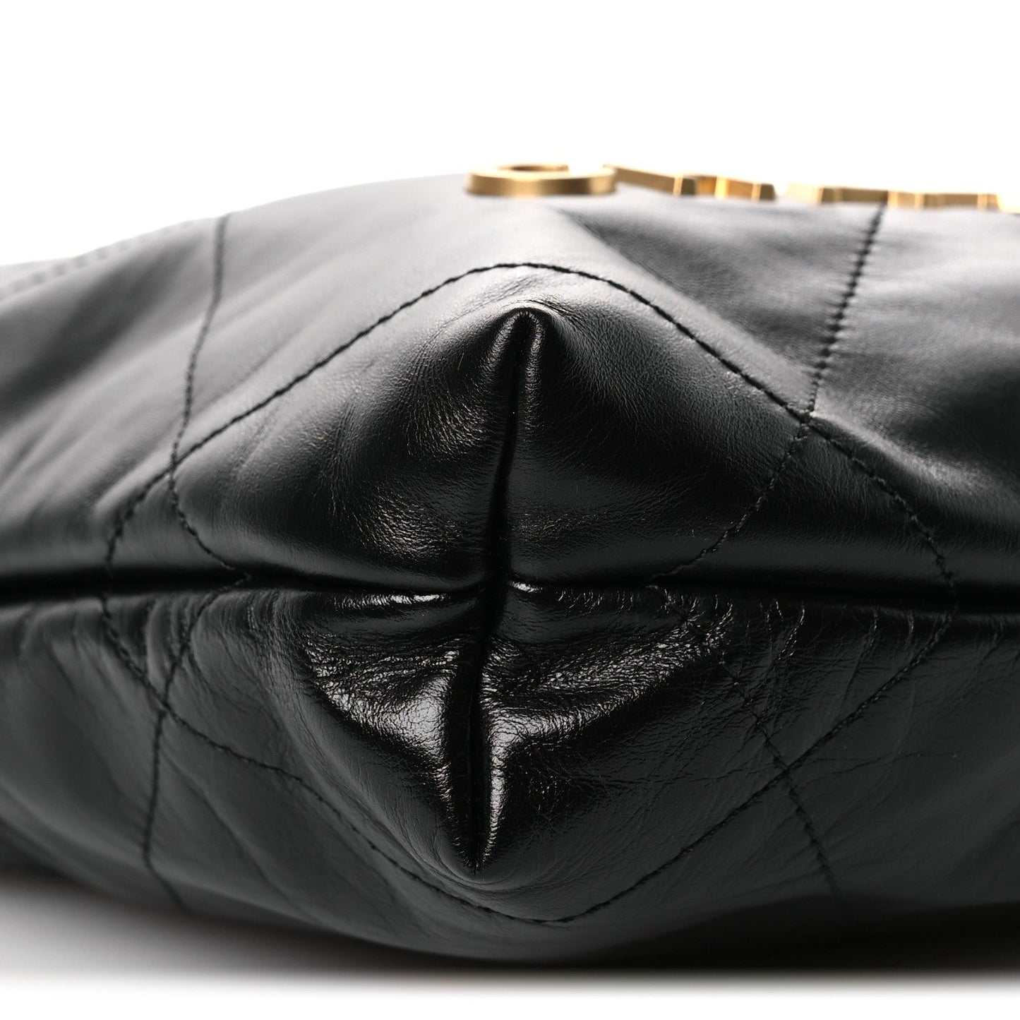 Shiny Calfskin Quilted Mini Chanel 22 Black
