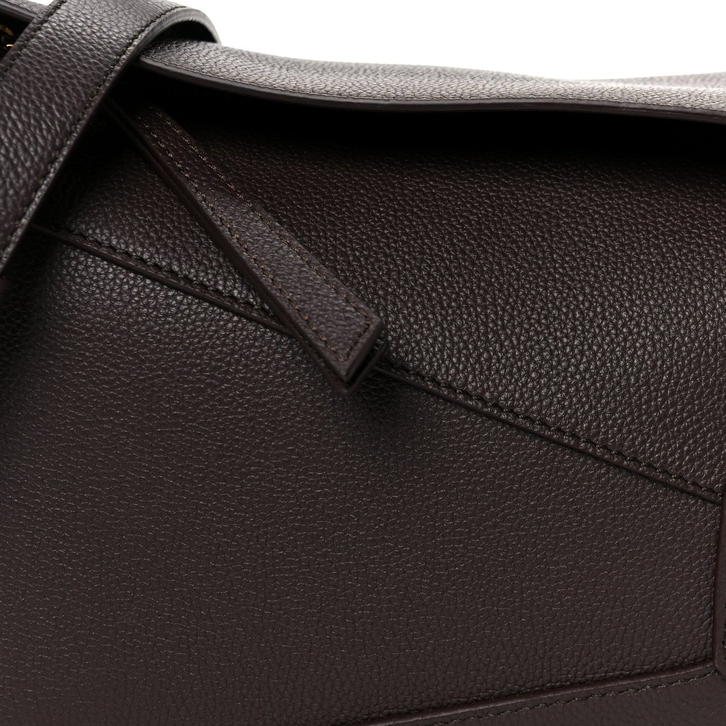 Soft Grained Calfskin Small Puzzle Edge Bag Dark Chestnut