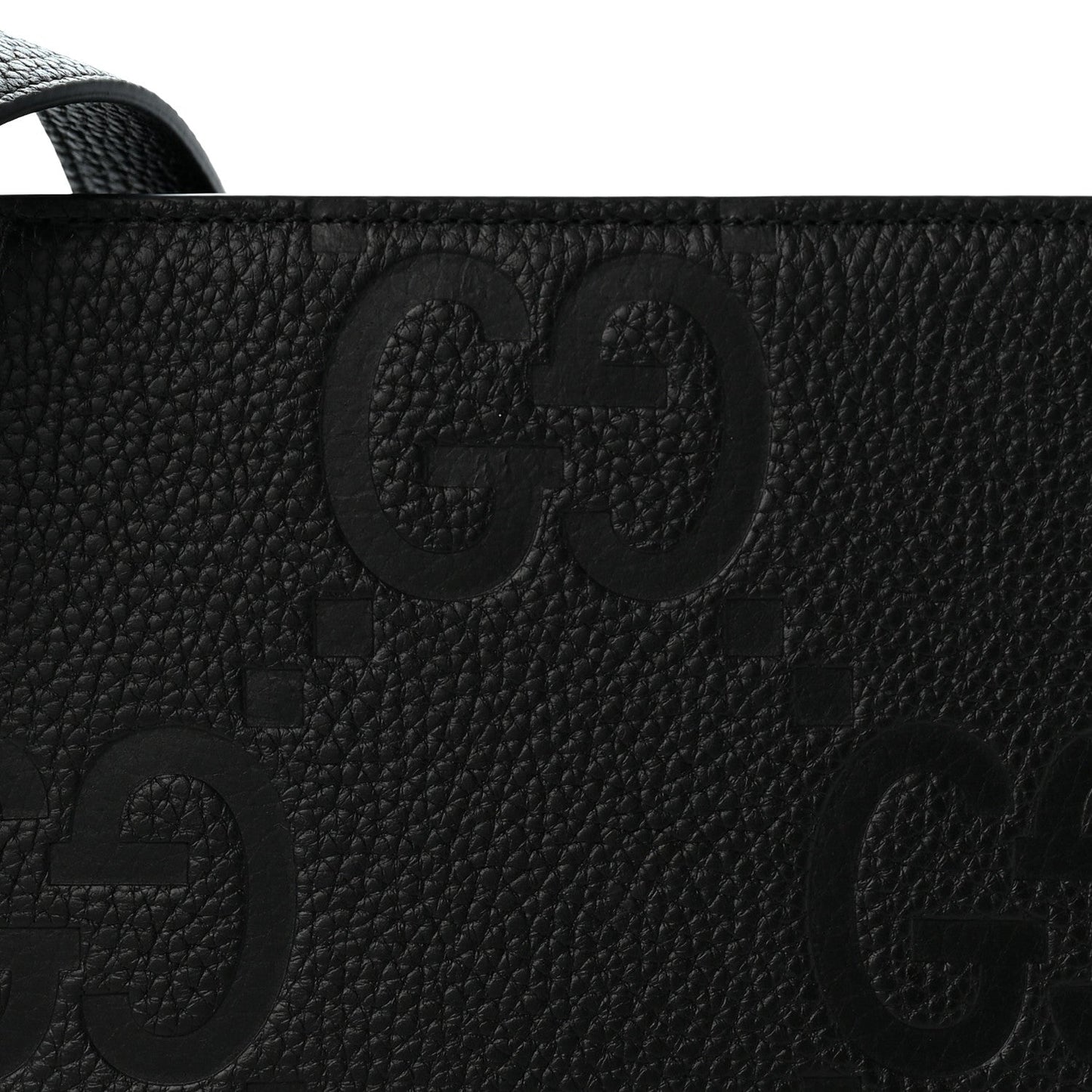 Monogram Jumbo GG Textured Dollar Calfskin Crossbody Bag Black