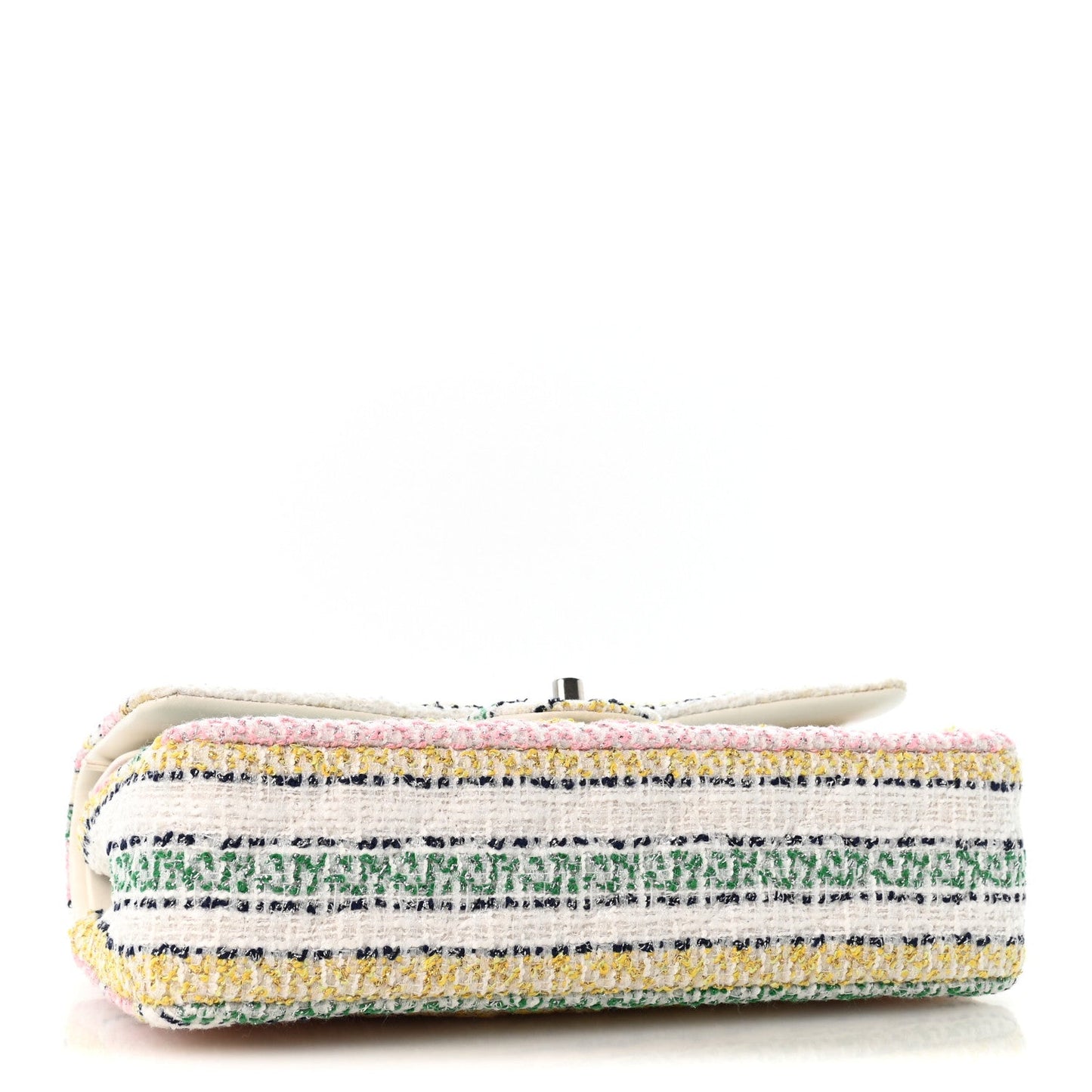 Tweed Quilted Medium Double Flap Yellow White Ochre