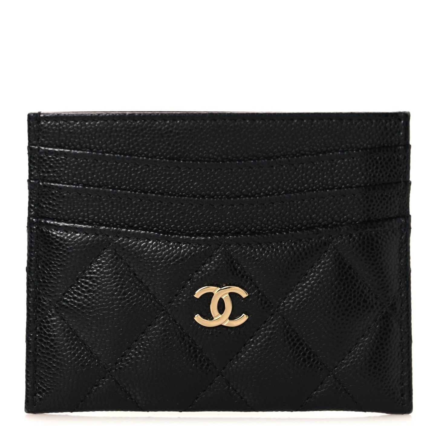 Caviar Quilted Multi Card Holder Black
