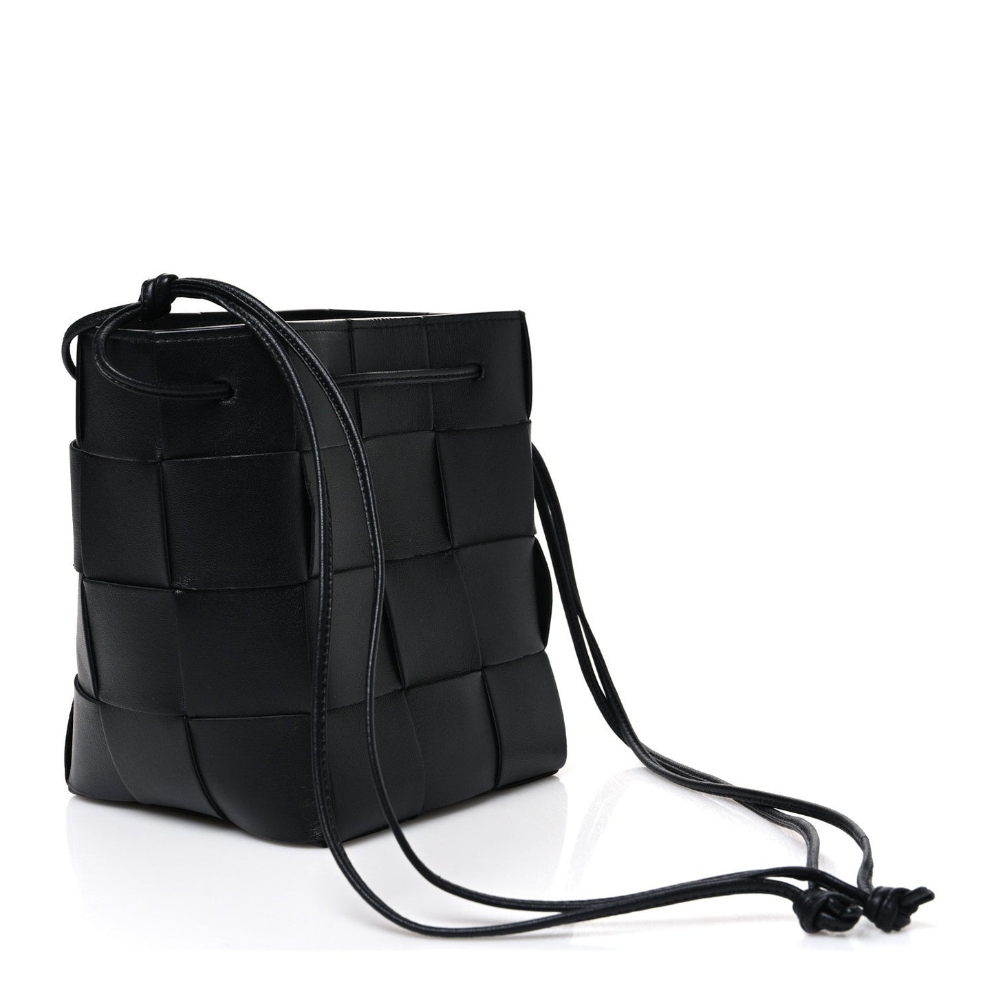 Nappa Maxi Intrecciato Cassette Bucket Bag Black