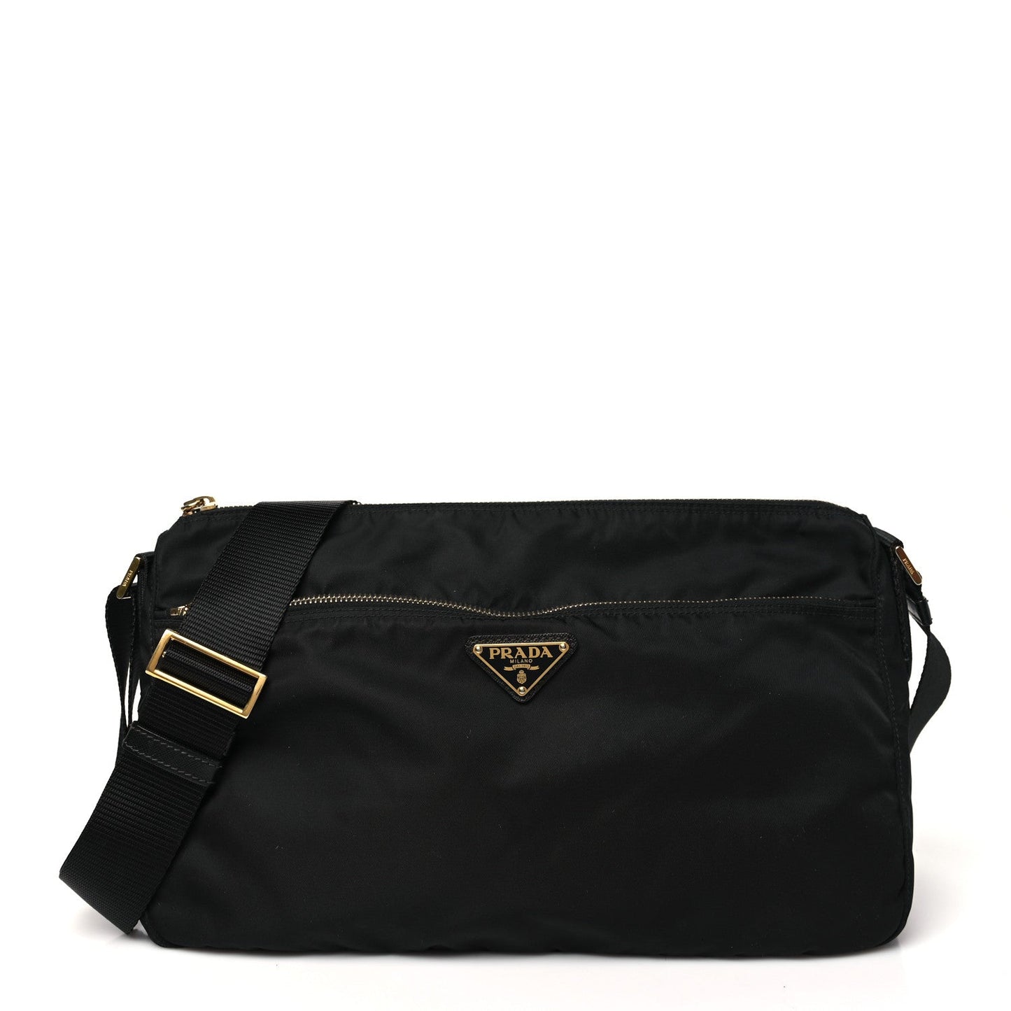 Nylon Vela Colour Messenger Bag Black