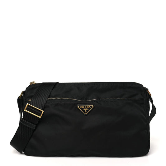 Nylon Vela Colour Messenger Bag Black