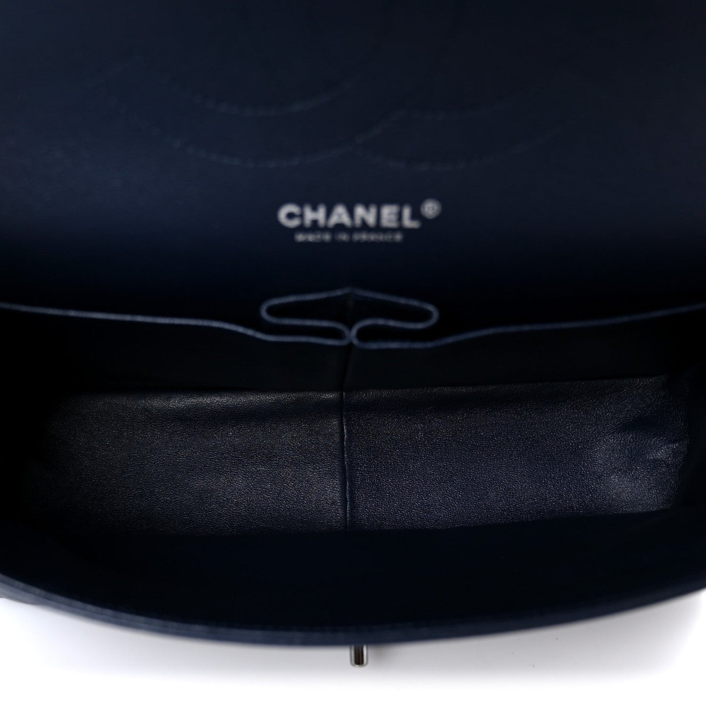 Lambskin Quilted Jumbo Double Flap Navy