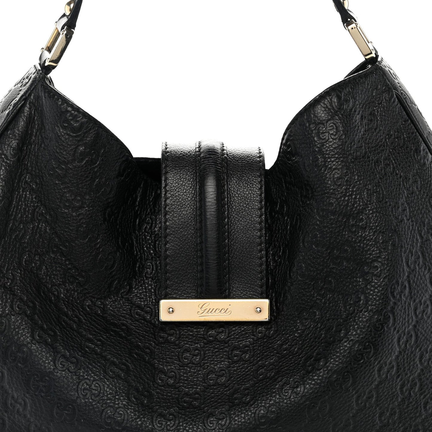 Guccissima Large New Ladies Web Hobo Black