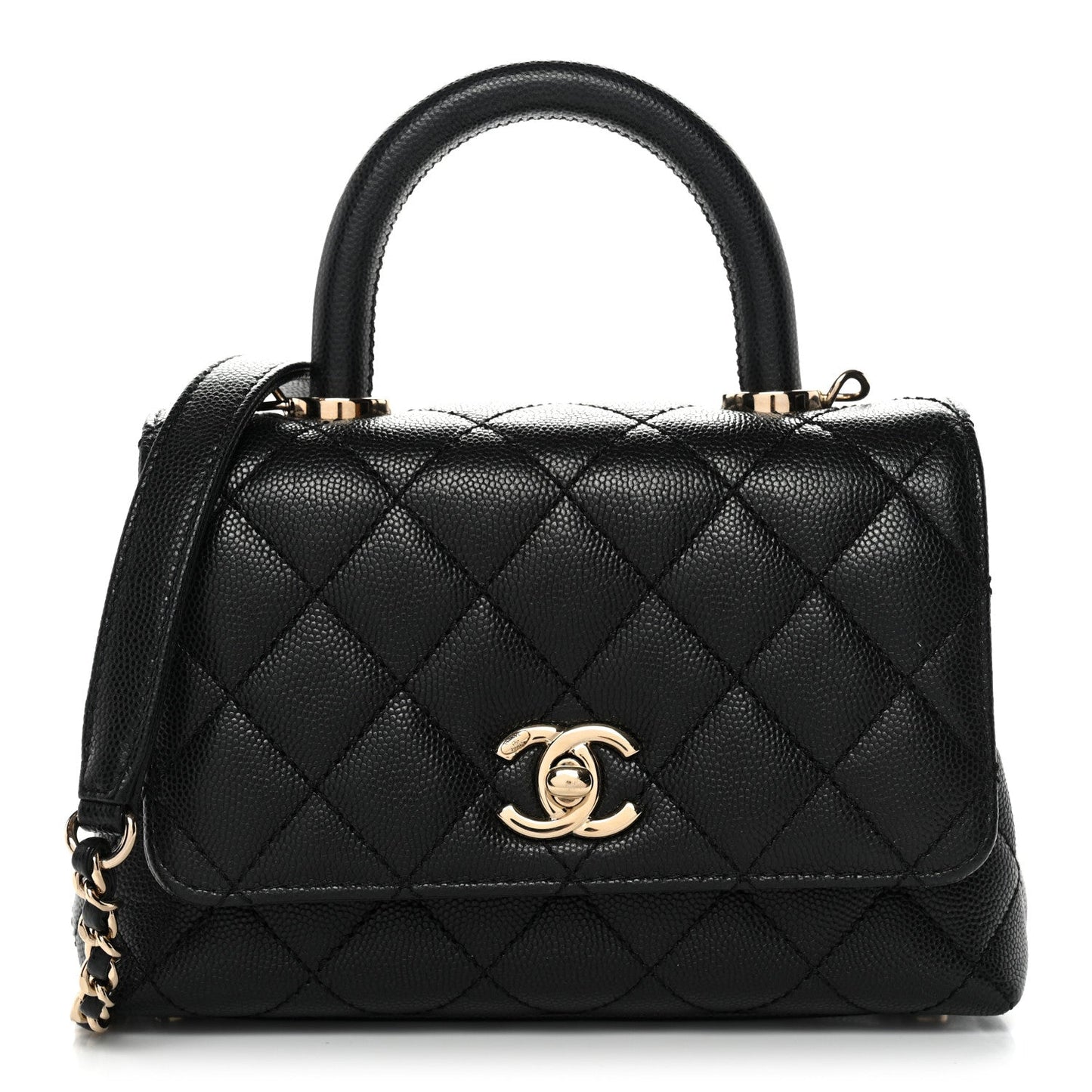Caviar Quilted Extra Mini Coco Handle Flap Black