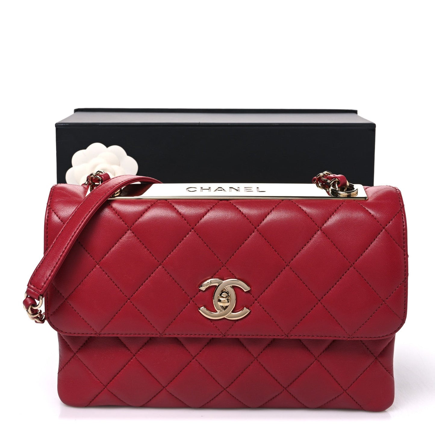 Lambskin Quilted Medium Trendy CC Flap Dark Pink