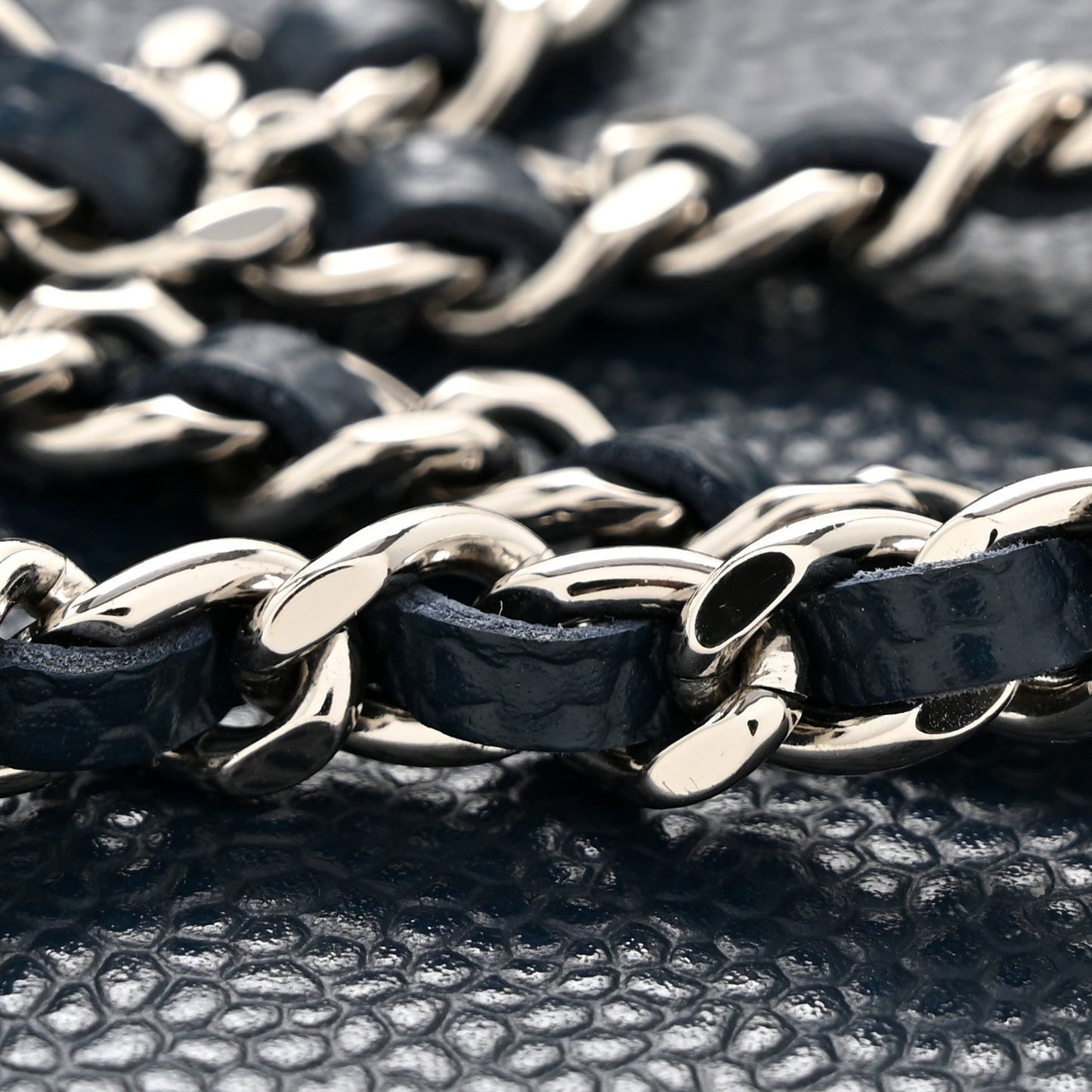 Caviar Timeless CC Wallet on Chain WOC Navy Blue