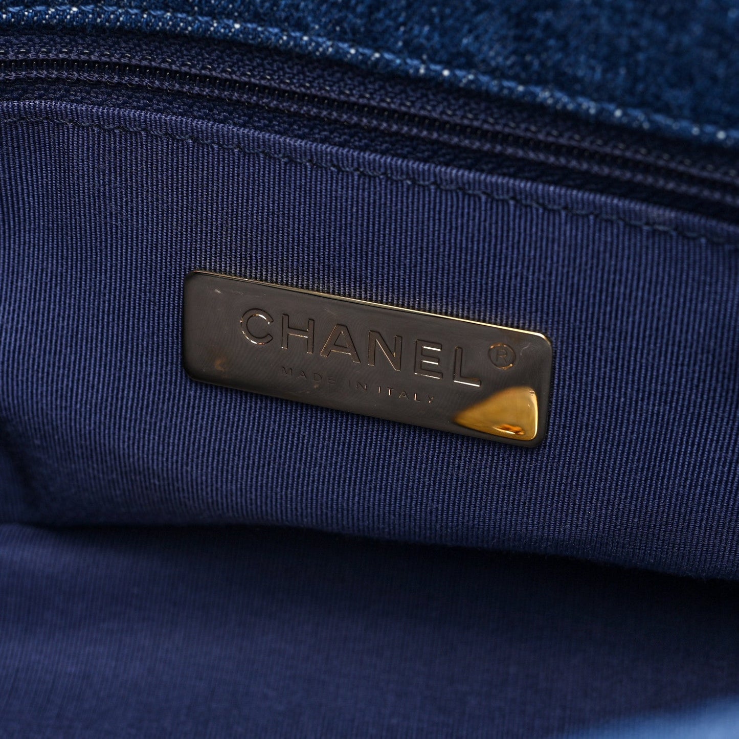 Denim Quilted Large Chanel 19 Flap Blue