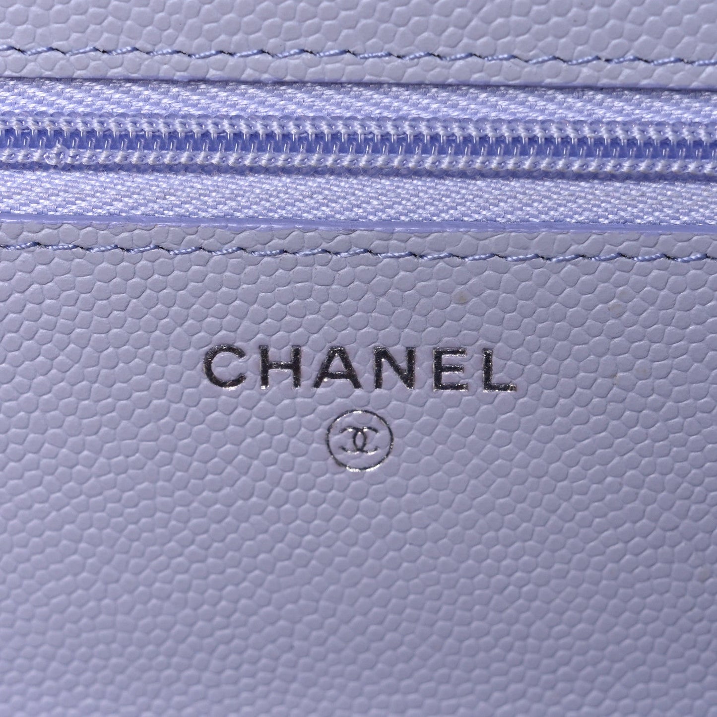 Caviar Quilted Wallet on Chain WOC Light Purple