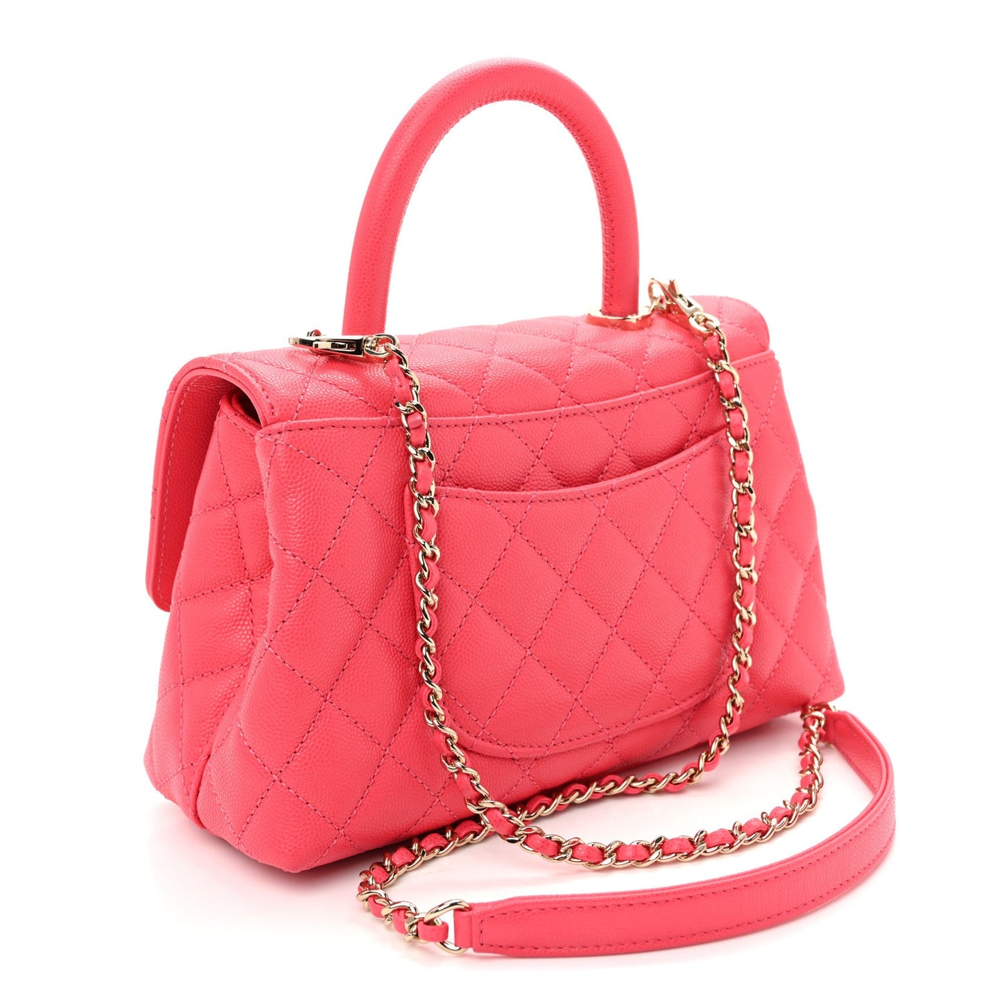 Caviar Quilted Mini Coco Handle Flap Pink