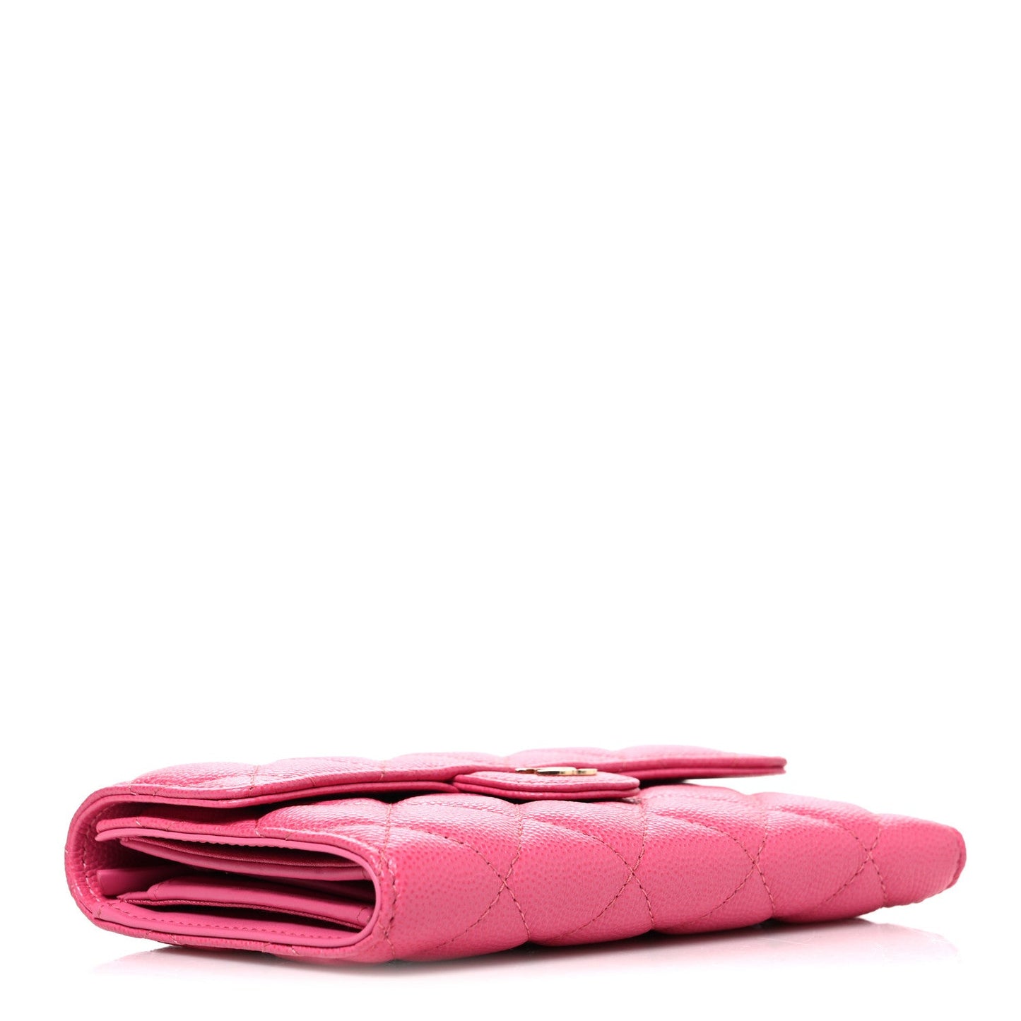 Caviar Quilted Medium Flap Wallet Pink
