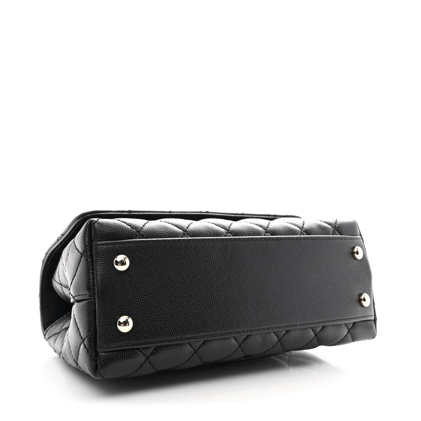 Caviar Quilted Mini Coco Handle Flap Black