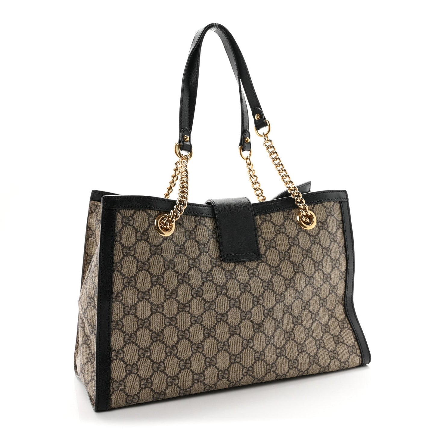 GG Supreme Monogram Medium Padlock Tote Black