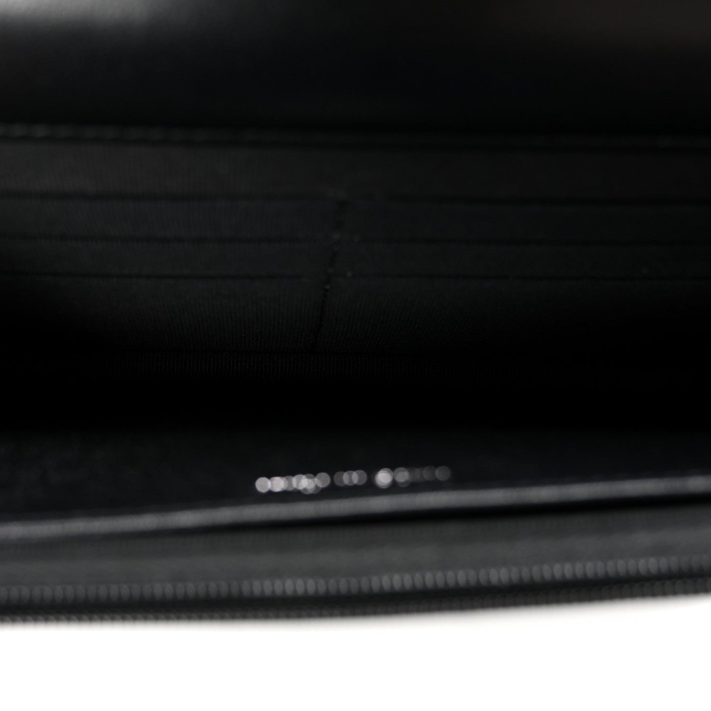 Lambskin Quilted Enamel CC Wallet on Chain WOC Black