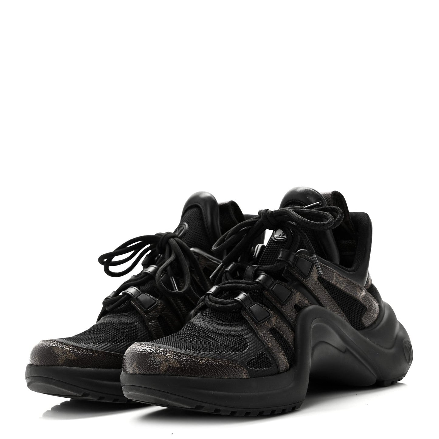 Calfskin Patent Monogram LV Archlight Sneakers 38 Black