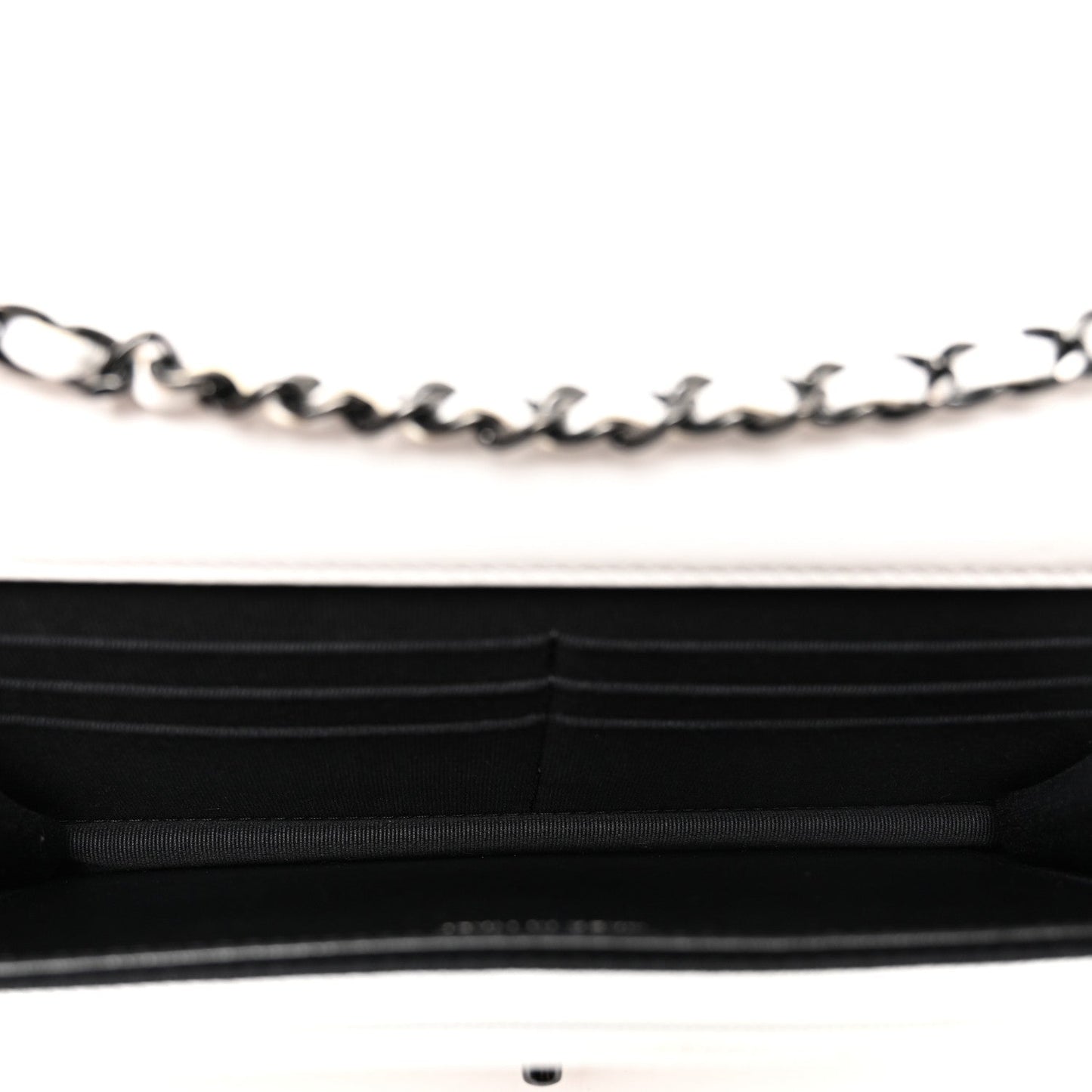 Lambskin Quilted Mini Trendy CC Wallet On Chain WOC White