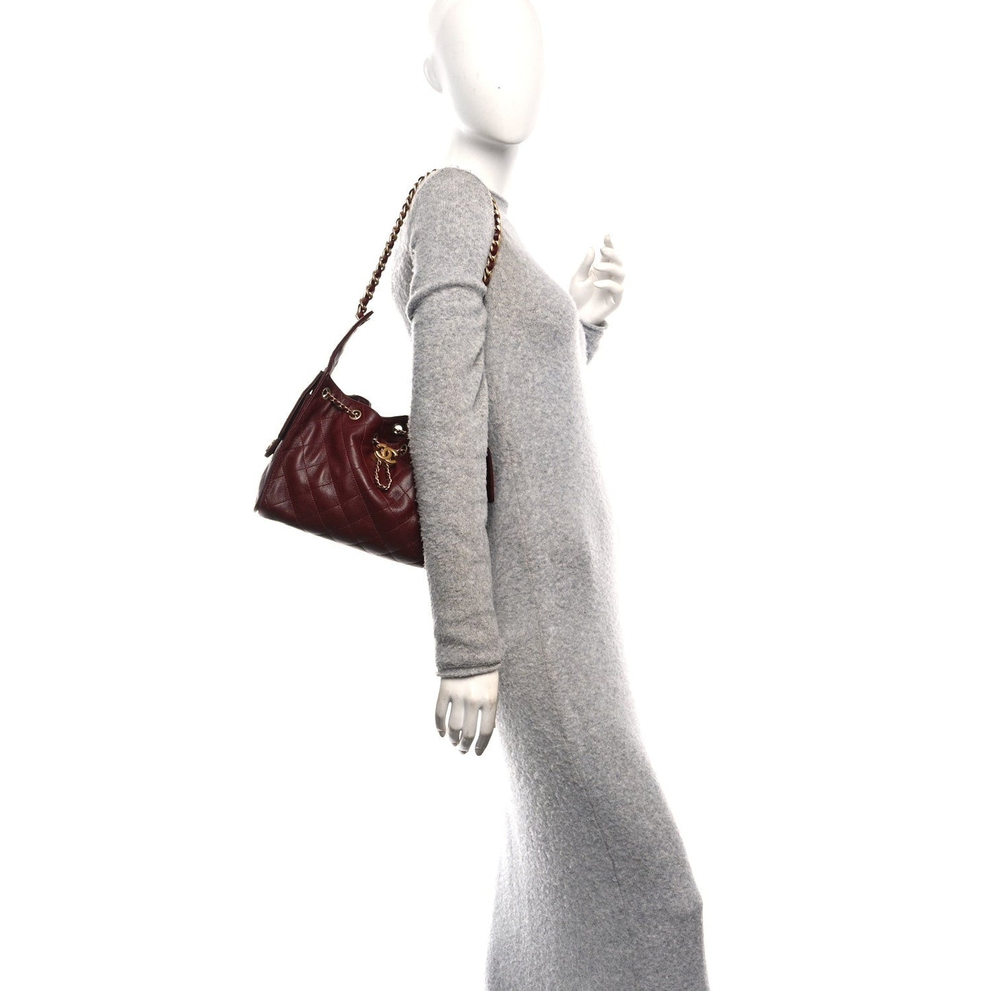 Caviar Quilted Small Chanel 25 Handbag Burgundy