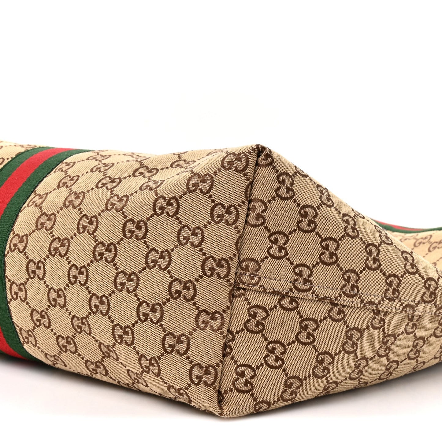 GG Monogram Web Large Giglio Tote Beige Brown