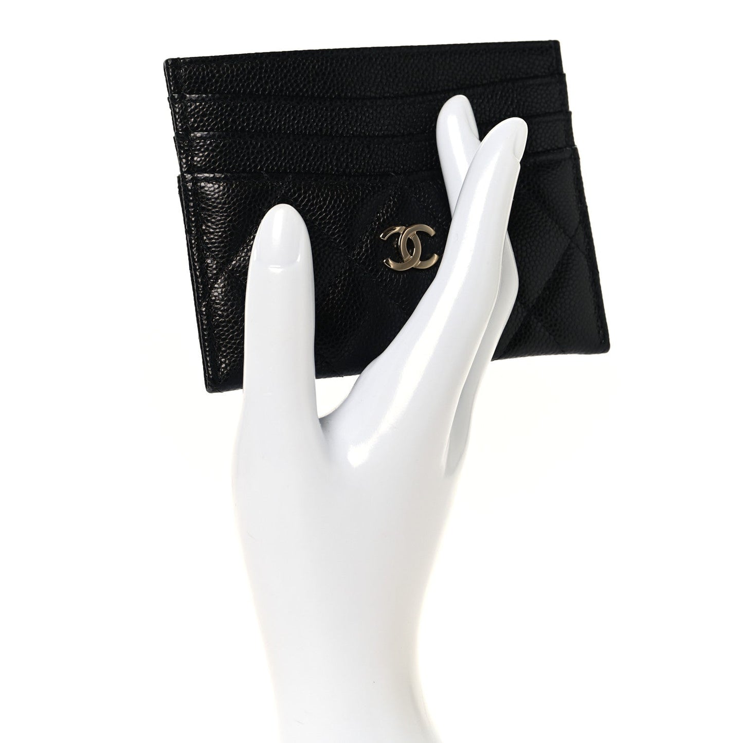 Caviar Quilted Multi Card Holder Black