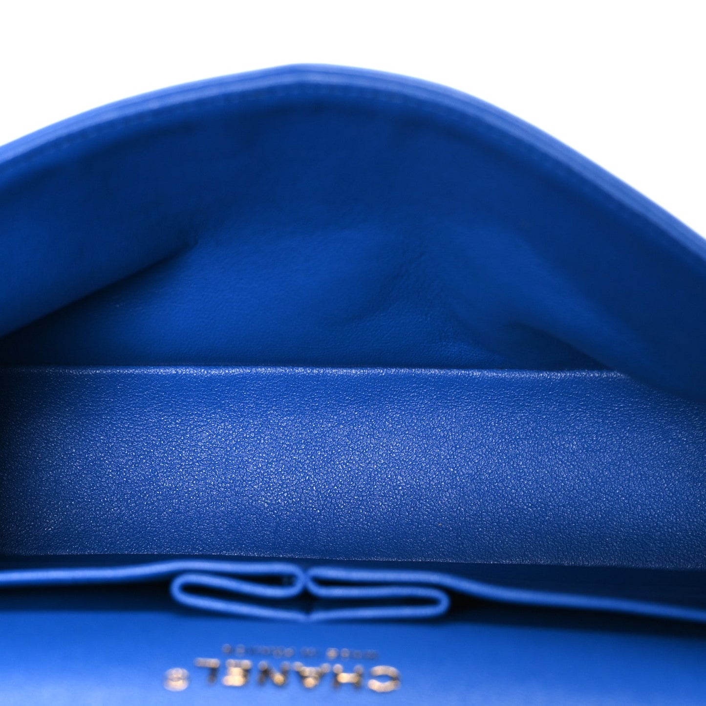 Lambskin Quilted Medium Double Flap Blue