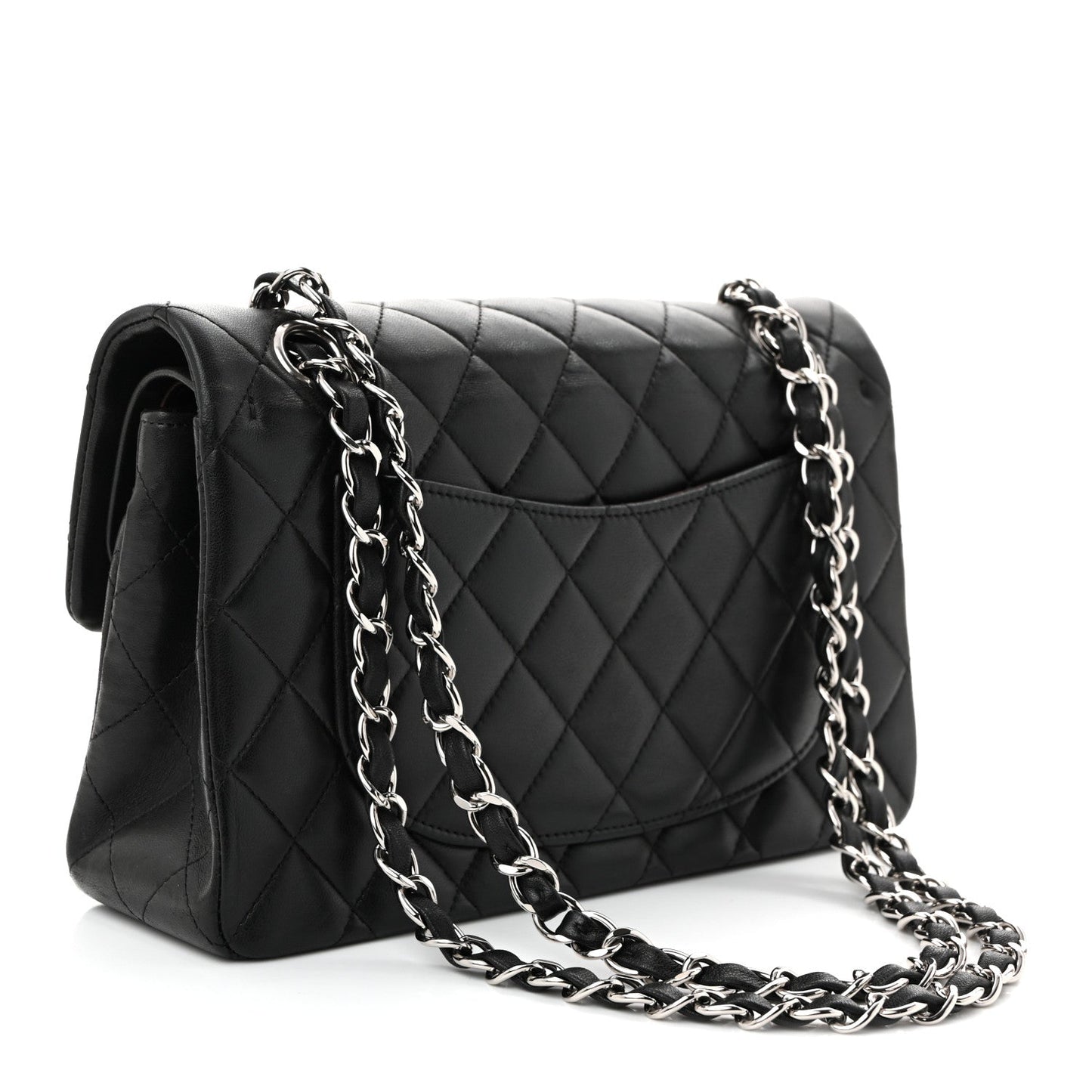 Lambskin Quilted Small Double Flap Black