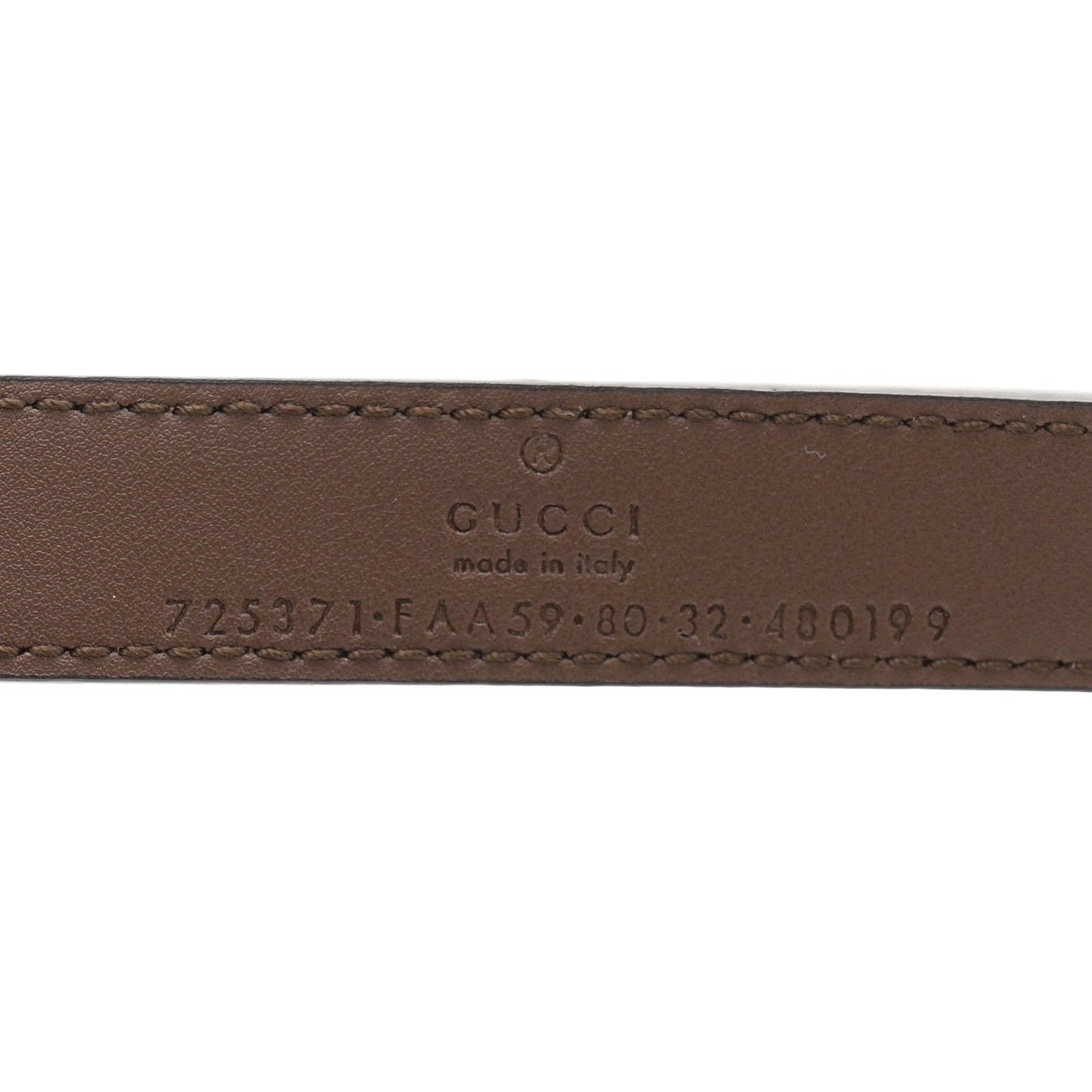GG Supreme Monogram Calfskin Strawberry Buckle Thin Belt 80 32 Beige Ebony New Acero