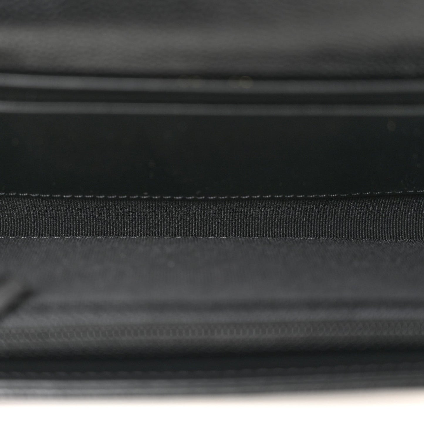 Caviar Quilted Crystal CC Large Gusset Flap Wallet Black