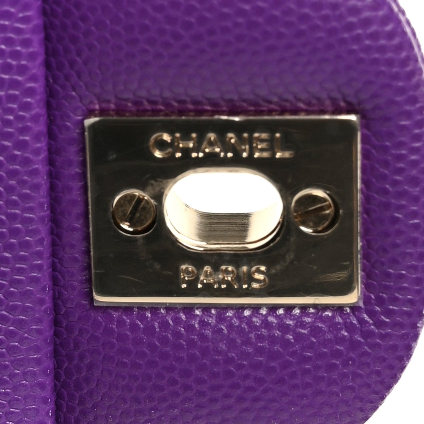 Caviar Quilted Small Double Flap Purple