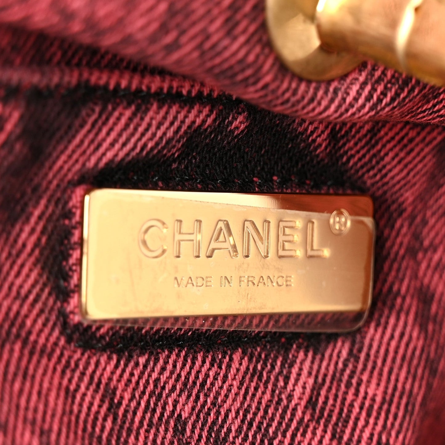 Washed Denim Quilted Chanel 19 East West Shopping Bag Pink