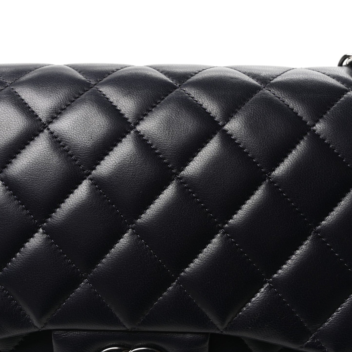 Lambskin Quilted Jumbo Double Flap Navy