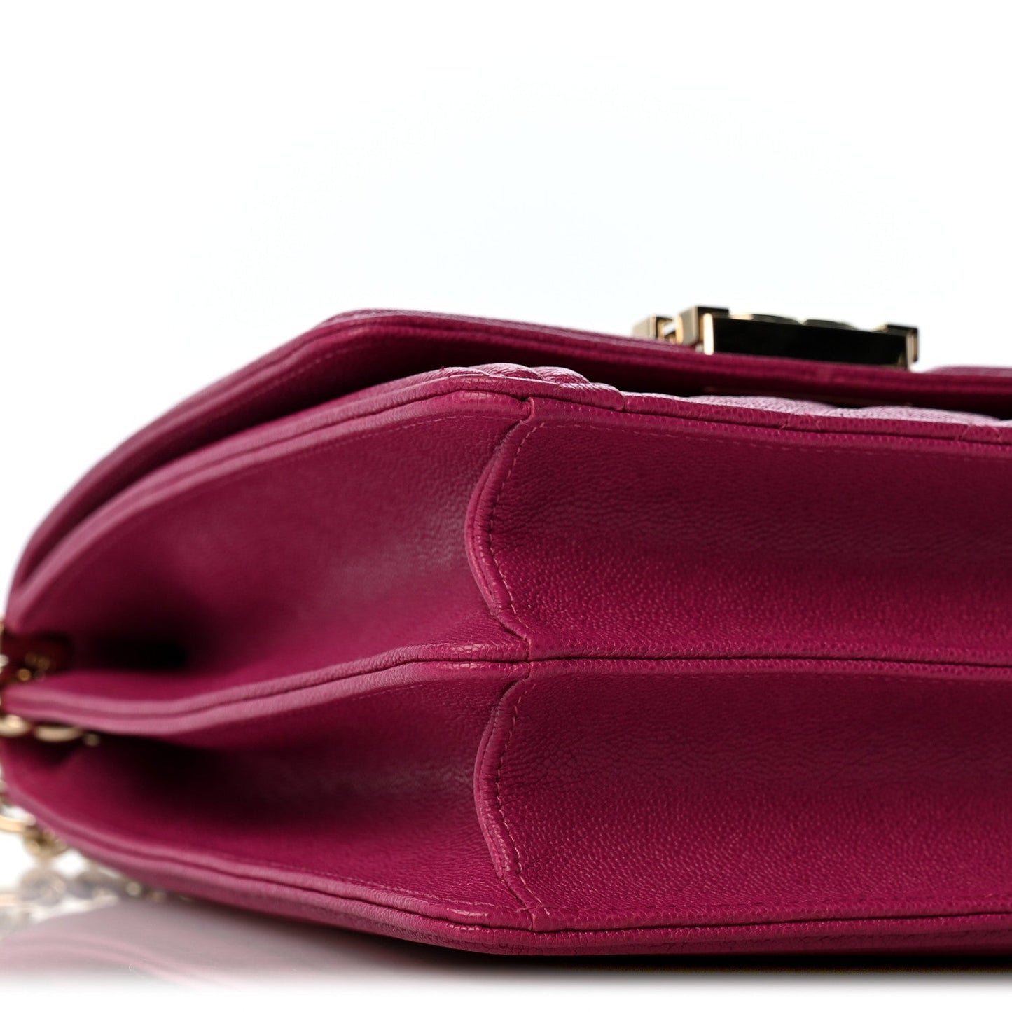 Caviar Quilted North South Boy Flap Fuchsia