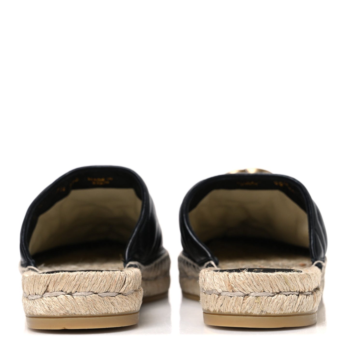 Nappa Matelasse GG Marmont Espadrille Slippers 37.5 Black