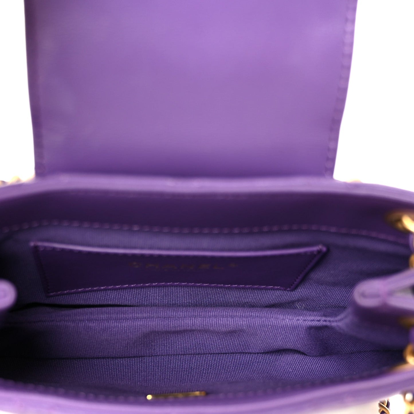 Lambskin Quilted Small Messenger Bag Purple